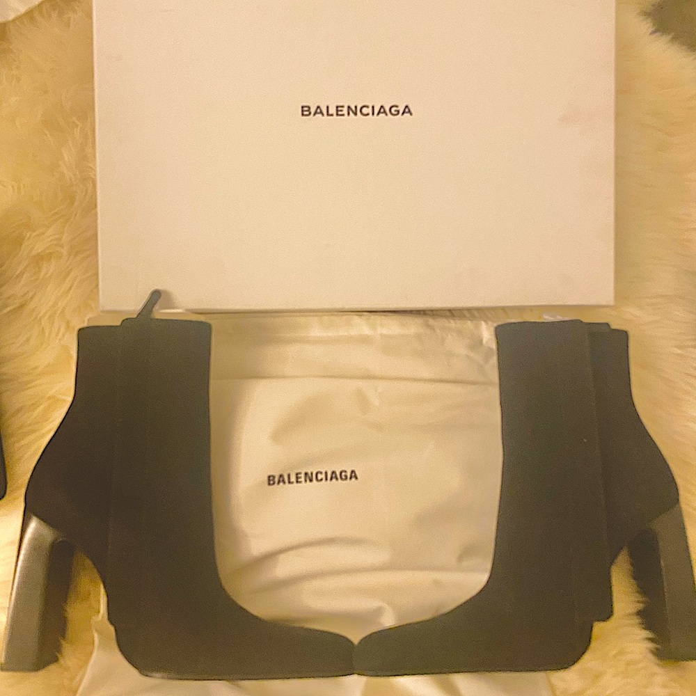 BALENCIAGA Tess S. Cuoio Black Denim Japonais Boot